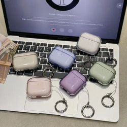 Simplicity Solid Color Transparent Earphone Case Cover for AirPods 1 or 2 3 4 Pro Pro 2 Pro 3