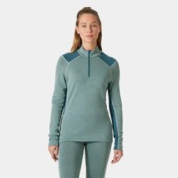 Helly Hansen Women's Lifa Merino Midweight 1/2 Zip Base Layer Green XL