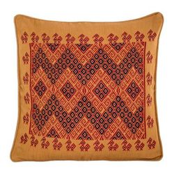 Cotton cushion cover, 'Traditional Symmetry'