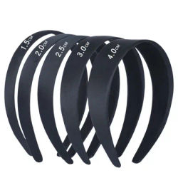 2pcs 15/20/25/30/40mm Black Simple Headband Jewelry DIY Satin Cloth Headband Semi-Finished Handmade Material Hair Accessories