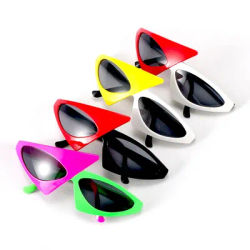 Mode noël Triangle ovale vert Rose contraste couleur Roy Purdy lunettes de soleil scène Hip Hop fête lunettes UV400