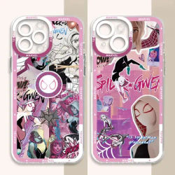 Marvel Spider man Gwen Phone Case for iPhone 13 Mini 15 Pro XR 14 Pro Max SE XS Max 7 8 12 11 Pro