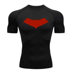 2024 new Clothing Fitness Compression Running T-Shirt Men Tops Bat Printing Quick-Drying Gym Sportswear Jersey Tee For Male