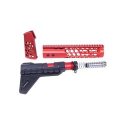 Guntec USA AR-15 Honeycomb Pistol Furniture Set Anodized Red HCP-RED