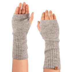 Dove Grey Epoch,'Knit Alpaca and Wool Blend Fingerless Mitts in Dove Grey'