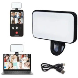Portable Mini Selfie Fill Light Rechargeable 3 Modes Adjustable Brightness Clip On For Phone Laptop Tablet Meeting Make Up