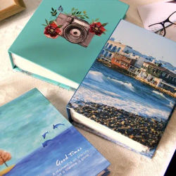 100-Photo 6-Inch Straight Scenic Paper Photo Albums - Beautiful Travel and Nature Themes for Memory Preservation