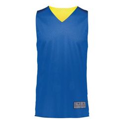 Augusta Sportswear 162 Youth Tricot Mesh Reversible 2.0 Jersey in Royal/Gold size Large | Polyester