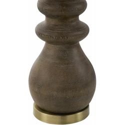 Mouzillon 29"H x 16"W x 16"D Rustic Dark Brown/Gold/Dark Red/Metallic - Brass/Translucent Table Lamp - Boutique Rugs