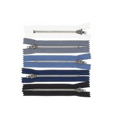 buttinette fermetures à glissière métalliques, 5 pièces, non séparables