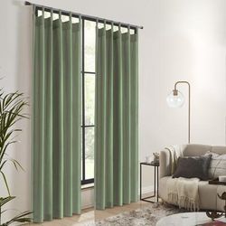 Wide Width Weathermate Topsions Room Darkening Curtain Panel Pair by Thermalogic in Sage (Size 80" W 63" L)