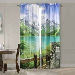 Photo Real Landscape Light Filtering Pole Top Curtain Panel Pair by Habitat™ in Multi