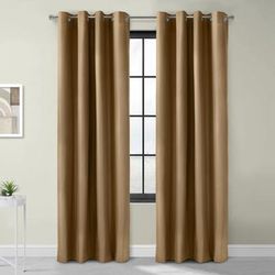 Wide Width Alpine Blackout Grommet Curtain Panel by Thermaplus in Taupe (Size 52" W 84" L)