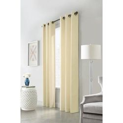 Wide Width Weathermate Room Darkening Grommet Curtain Panel Pair by Thermalogic in Natural (Size 40" W 54" L)