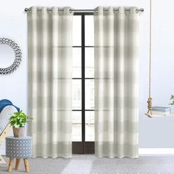 Paraiso Sheer Grommet Curtain Panel by Habitat™ in Ivory Grey (Size 112"W 84" L)