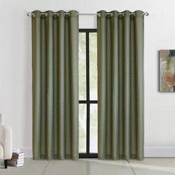 Wide Width Cameron Light Filtering Grommet Curtain Panel by Habitat™ in Olive (Size 52" W 84" L)