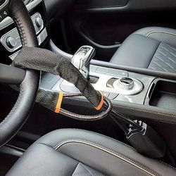 Blocco universale per volante e cintura di sicurezza - Dispositivo antifurto per auto con 3 chiavi adatto alla maggior parte dei veicoli camion SUV furgoni