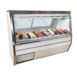 Howard-McCray SC-CFS34N-12-S-LED 144" Full Service Fish/Poultry Case w/ Straight Glass - 1 Level, 115v, Silver