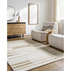 Tavia 2' x 3' Modern Wool Light Silver/Ash/Ivory/Sandstone/Taupe/Beige/Cream Area Rug - Boutique Rugs
