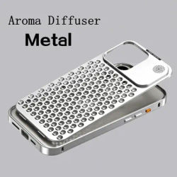 Aluminum metal Aroma Phone Case for iPhone 16 15 Plus 14 Pro Max 13 12 Perfume Heat Dissipation Shockproof Cases Shell Bumper