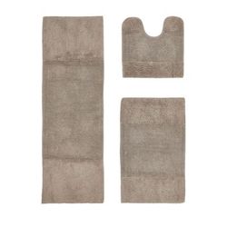 Granada Collection 100% Cotton 3 Piece (20" X 20" | 21" X 34" | 20" X 60") Bath Rug Set by Brylane Home in Sand