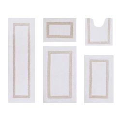 Hotel Collection 100% Cotton 5 Piece (17" X 24" | 20" X 20" | 21" X 34" | 24" X 40" | 20" X 60") Bat by Brylane Home in White Sand