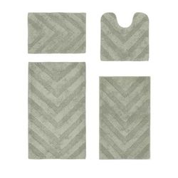 Hugo Collection 100% Cotton 4 Piece (17" X 24" | 20" X 20" | 21" X 34" | 24" X 40") Bath Rug Set by Homestyles in Sage