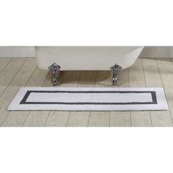 Hotel Collection 100% Cotton 20" X 60" Runner Bath Rug by Brylane Home in White Gray