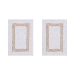 Hotel Collection 100% Cotton 2 Piece (17" X 24" | 17" X 24") Bath Rug Set by Brylane Home in White Sand