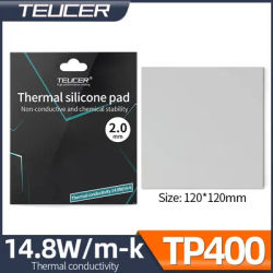 Teucer TP400 14.8W/mk Heat Dissipation High Quality Thermal Silicone Grease Pad CPU/GPU Graphics Card Water Cooling 120x120mm