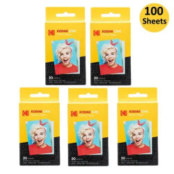 Original Kodak 2"x3" Premium Zink Photo Paper 20-100 Sheets Compatible with Kodak Smile, Kodak Step, PRINTOMATIC