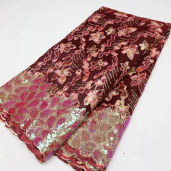 Tissu africain en dentelle de velours, paillettes de haute qualité, tissu de luxe nigérian en dentelle pour robe de mariée luxueuse pour femmes, 2025