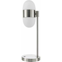 Gedersdorf 20"H x 6"W x 6"D Modern Metallic - Nickel/White/Black Table Lamp - Boutique Rugs