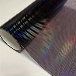 TEMU Honeycomb Pattern Pvc Light Film, Vinyl Wrap Sticker For Car Headlights Taillights Fog Lights, Waterproof Adhesive Film, 30x100cm