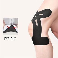 TEMU 10pcs Pre-cut Kinesiology Tape For Knee, Waterproof & Elastic, Breathable Latex-free Cotton Athletic Tape, Provide Support And Stability To Muscle - Ideal For Running, Hiking, Riding