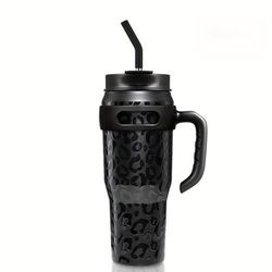 TEMU 40 Oz Tumbler With Handle, Large Insulated Tumblers With Straw And Lid, Stainless Steel Vacuum Travel Coffee Mug Cup