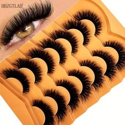 TEMU New 7 Pairs Cat Eye Eyelashes Fluffy False Eyelashes Soft & 9d Mink Eyelashes Eye Makeup