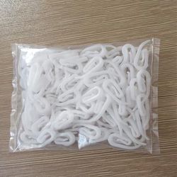 TEMU 100pcs Modern White Plastic Curtain Hooks - 6, G & Bean Sprout Shapes For Home Decor