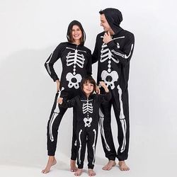 coppie teschio scheletro costume kigurumi pigiama halloween gruppo famiglia costumi bambini adulti unisex festa casa abbigliamento halloween carnevale costumi halloween facili
