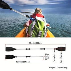 "TEMU 1 Koetsu Premium Aluminum Kayak Paddle - 79.1" Long, Lightweight & With Detachable Ribbed Blade For Thrust - Ideal For Kayaks, And Rafts - Black, Kayak Accessories"