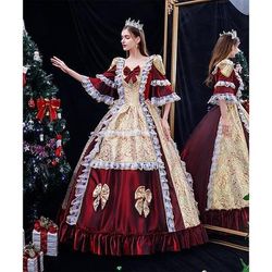 Gotico Vittoriano Ispirato al vintage Vestito Costume da festa Mascherata Principessa Shakespeare Tinta unica Abito da ballo Costume Per donna Halloween Carnevale San Valentino Festa serale Feste