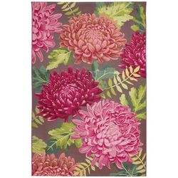 Marina Mum Indoor/Outdoor Area Rug Blue by Brylane Home in Fuchsia (Size 8'10"X11'9")