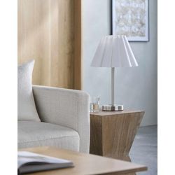 Bellinzona 18"H x 12"W x 12"D Modern Metallic - Nickel/Beige/White/Translucent Table Lamp - Boutique Rugs