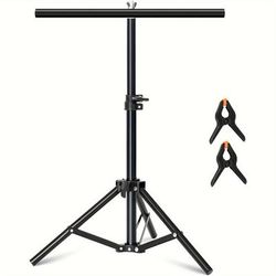 TEMU 68cm/27 Inches Tabletop Photography Backdrop Stand Stands Mini Holder For Desktop Background Paper, Background Support Stand With 2 Clamps