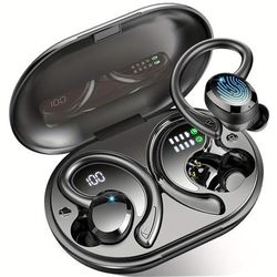 TEMU Q38 New Wireless Earbuds For Running Sports, Wireless Earphones With Pure Bass Sound, Over Ear Headphones With Dual-led Display, Earphones Noise Cancelling Headset Built-in Microphone