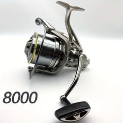 TEMU Ngk8000-14000 Metal Spinning Fishing Reel, Stainless Steel, 20kg Max Drag, For Sea Fishing, Long Casting, With Fishing Line Wheel
