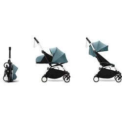 Stokke YOYO3 Ultra Compact Complete 0+/6+ Stroller Bundle - White / Aqua