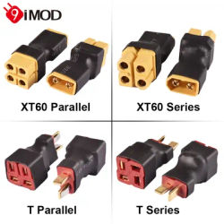 2/4pcs XT60 T Parallel/Series Adapter Connectors No Wire 1 Female to 2 Male/1 Male to 2 Female Plug for RC Lipo Battery