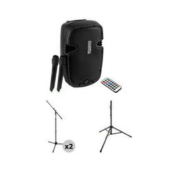 Pyle Pro PPHP109WMU 10" 2-Way Bluetooth PA Loudspeaker Kit with Wireless Mics and St PPHP109WMU