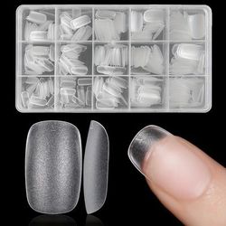 TEMU 330pcs Short Oval Nail Tips, Nail Tips Full Cover, Double Sided Matte Soft Gel Nail Tips For Nail Salon, Fake False Press On Nails For Home Diy Nail Art